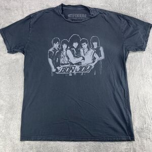 Bon Jovi Slippery When Wet Pullover Forum TShirt Mens XL Black Cotton Rock Band